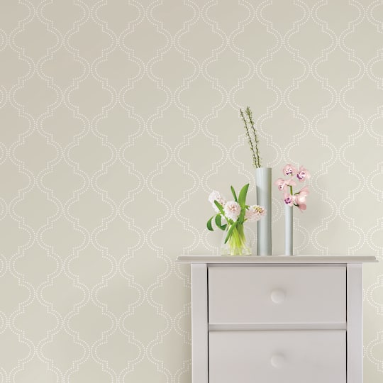 NuWallpaper Taupe Quatrefoil Peel & Stick Wallpaper